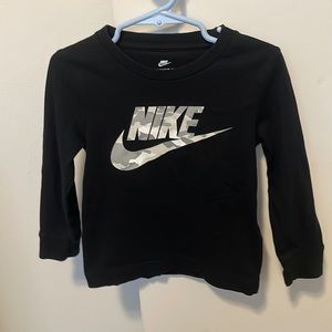 Nike Tee Long Sleeve Black Shirt with Camo Nike Sign Boys Size 2T 1-2 Years Old